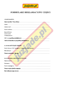 FORMULARZ REKLAMACJA